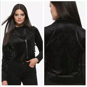 Disney Maleficent Evil Mistress Velvet Moto Jacket